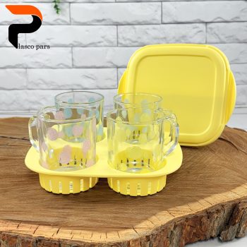 ست چایخوری 4نفره مسافرتی پاستیلی لیمون - Image 4