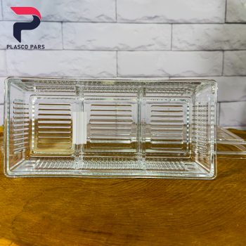 ظرف شیشه ای 3 خانه درب دار لیمون - Image 3