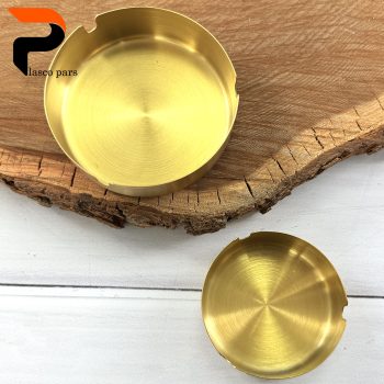 زیر سیگاری استیل طلایی کوچک 8 سانت