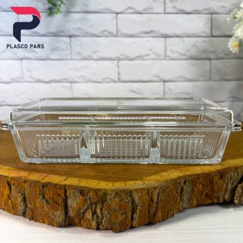 ظرف شیشه ای 3 خانه درب دار لیمون - Image 5