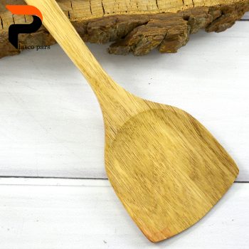 کفگیر برگردان چوبی پهن بلند 35 سانت - Image 3