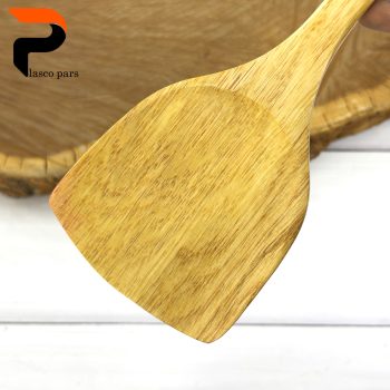 کفگیر برگردان چوبی پهن بلند 35 سانت - Image 4