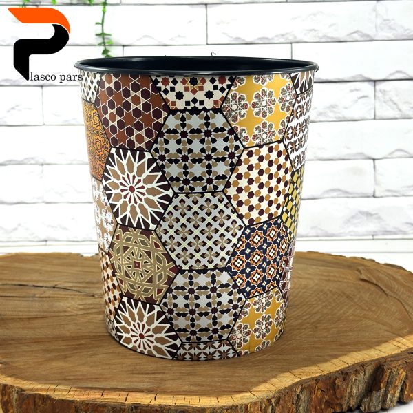 سطل چاپدار گرد گلد کلاسیک