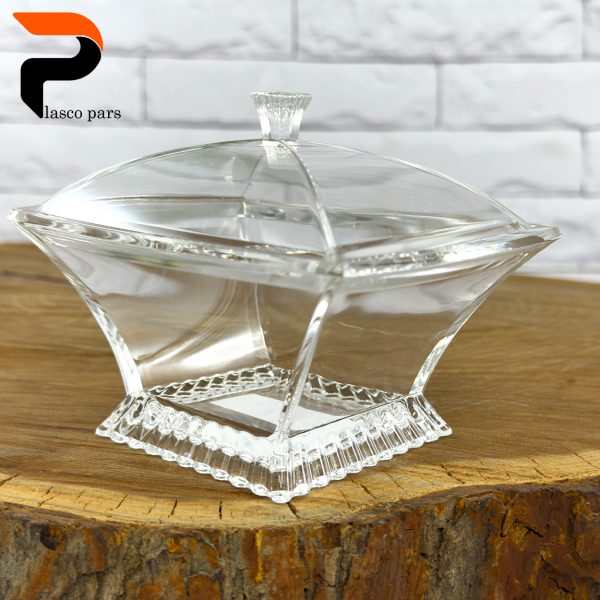 قندان 4 گوش اکرولیک لیمون