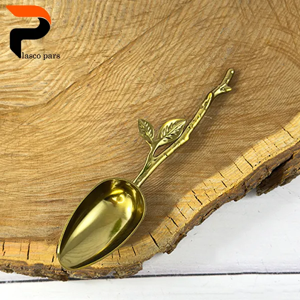 قاشق آجیل برنجی طرح شاخه برگ A-240