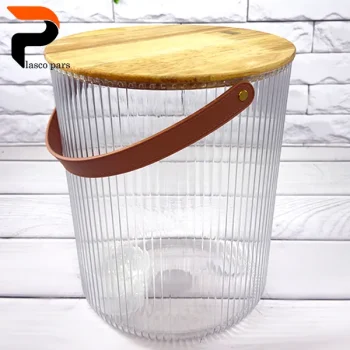 سطل شیاردار 12 لیتری درب چوبی لیمون - Image 3