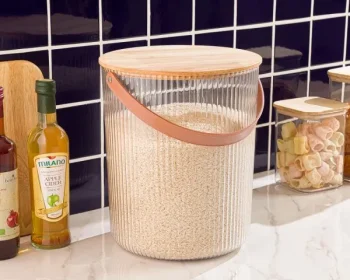 سطل شیاردار 9 لیتری درب چوبی لیمون - Image 8