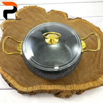 قابلمه 20 خمره ای درب پیرکس مشکی هاناتک - Image 5