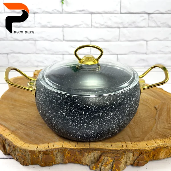 قابلمه 20 خمره ای درب پیرکس مشکی هاناتک