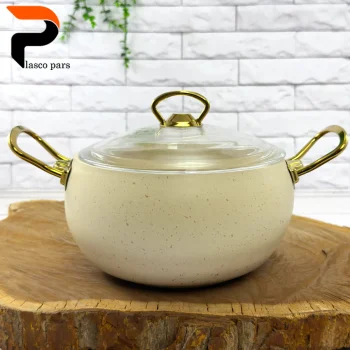 قابلمه 20 خمره ای درب پیرکس کرمی هاناتک - Image 3