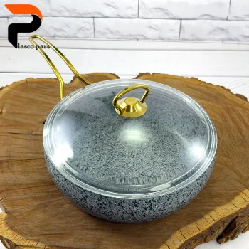 تابه 24 خمره ای تکدسته درب پیرکس طوسی هاناتک - Image 3