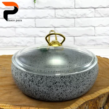 تابه 24 خمره ای تکدسته درب پیرکس طوسی هاناتک - Image 12