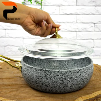 تابه 24 خمره ای تکدسته درب پیرکس طوسی هاناتک - Image 15