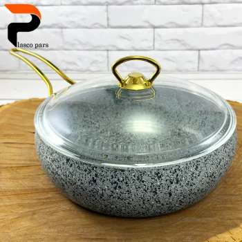 تابه 24 خمره ای تکدسته درب پیرکس طوسی هاناتک - Image 14