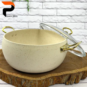 قابلمه 24 خمره ای درب پیرکس کرمی هاناتک - Image 8