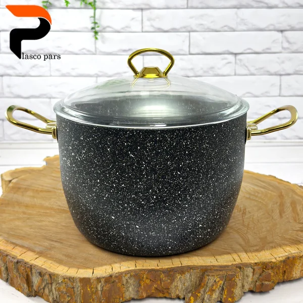 قابلمه 24 دیپ درب پیرکس بلند مشکی هاناتک