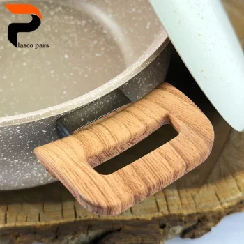 قابلمه 24 دسته چوبی گرانیتی نسکافه ای کرم هاناتک - Image 6