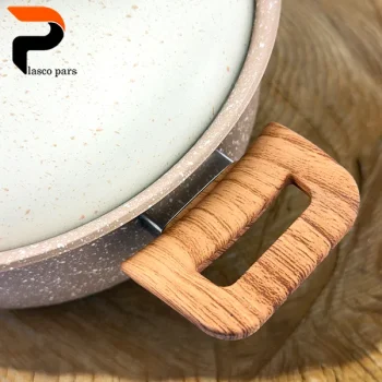 قابلمه 24 دسته چوبی گرانیتی نسکافه ای کرم هاناتک - Image 10