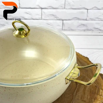 قابلمه 28 خمره ای درب پیرکس کرمی هاناتک - Image 5