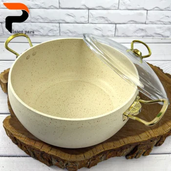 قابلمه 28 خمره ای درب پیرکس کرمی هاناتک - Image 6