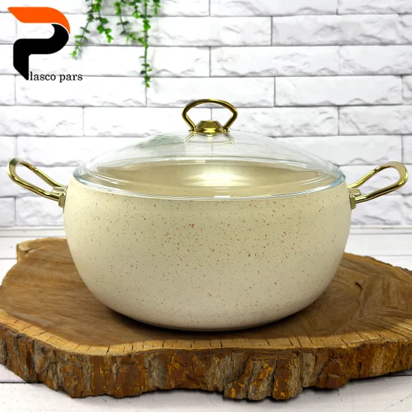 قابلمه 28 خمره ای درب پیرکس کرمی هاناتک