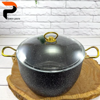 قابلمه 28 دیپ درب پیرکس بلند مشکی هاناتک - Image 3