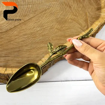 قاشق آجیل برنجی طرح شاخه برگ A-240 - Image 4