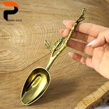 قاشق آجیل برنجی طرح شاخه برگ A-240 - Image 3