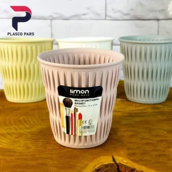 سبد همه کاره استوانه بزرگ بامبو لیمون - Image 2