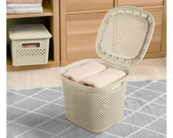 سبدرخت درب دار کوچک بافت لیمون - Image 2