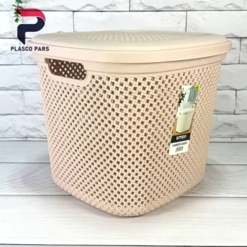 سبدرخت درب دار کوچک بافت لیمون - Image 3