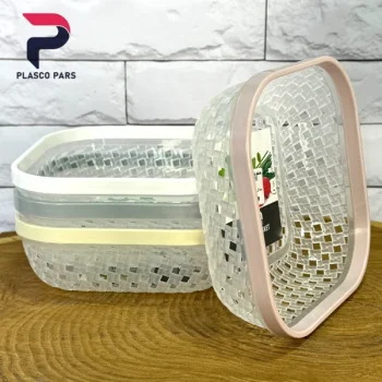 سبد نان سبزی بافت کوچک لیمون - Image 3