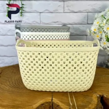 سبد مستطیل کوچک بافت لیمون - Image 6