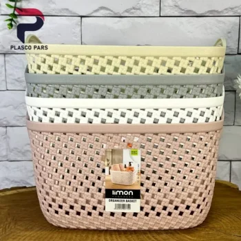 سبد مستطیل کوچک بافت لیمون - Image 4