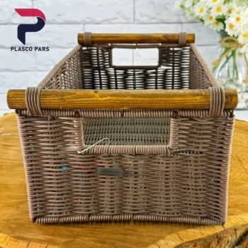 سبد بافت کمند بزرگ زیبا - Image 3