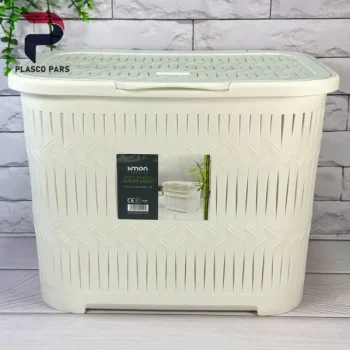 سبد رخت دربدار کوتاه بامبو  لیمون - Image 2