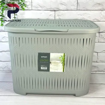 سبد رخت دربدار کوتاه بامبو  لیمون