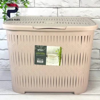 سبد رخت دربدار کوتاه بامبو  لیمون - Image 4