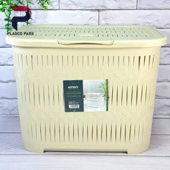 سبد رخت دربدار کوتاه بامبو  لیمون - Image 5