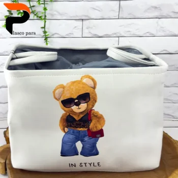 سبد لباس برزنتی مستطیل چاپدار خرسی WS