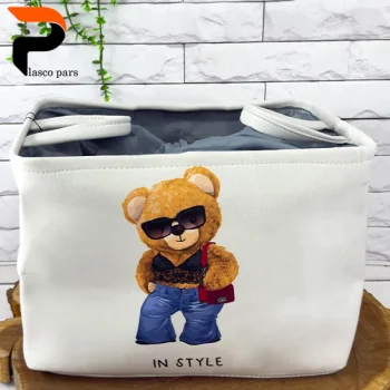 سبد لباس برزنتی مستطیل چاپدار خرسی WS - Image 4