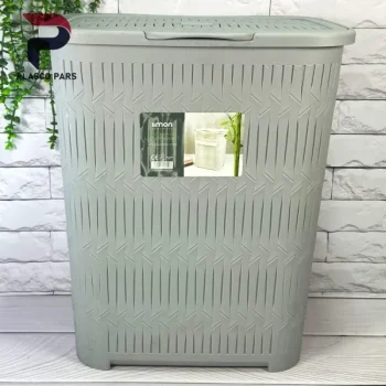 سبد رخت دربدار بلند بامبو  لیمون