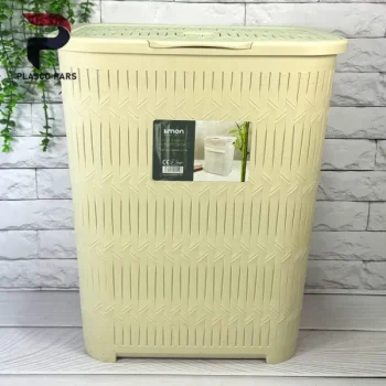 سبد رخت دربدار بلند بامبو  لیمون - Image 3