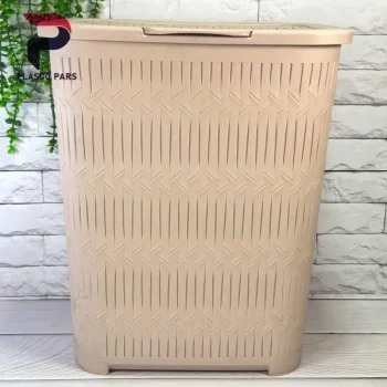 سبد رخت دربدار بلند بامبو  لیمون - Image 4