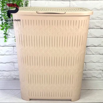 سبد رخت دربدار بلند بامبو  لیمون - Image 5