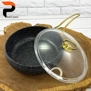 تابه 24 خمره ای تکدسته درب پیرکس مشکی هاناتک - Image 5