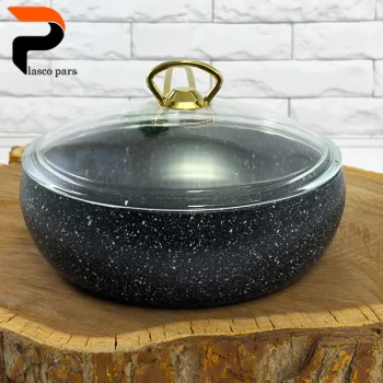 تابه 24 خمره ای تکدسته درب پیرکس مشکی هاناتک - Image 4