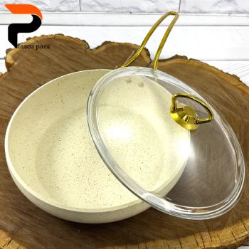 تابه 24 خمره ای تکدسته درب پیرکس کرمی هاناتک - Image 10