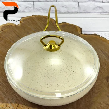 تابه 24 خمره ای تکدسته درب پیرکس کرمی هاناتک - Image 8