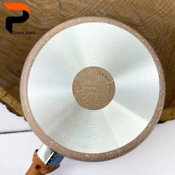 تابه 20 تکدسته دسته چوبی گرانیتی نسکافه ای کرم هاناتک - Image 5